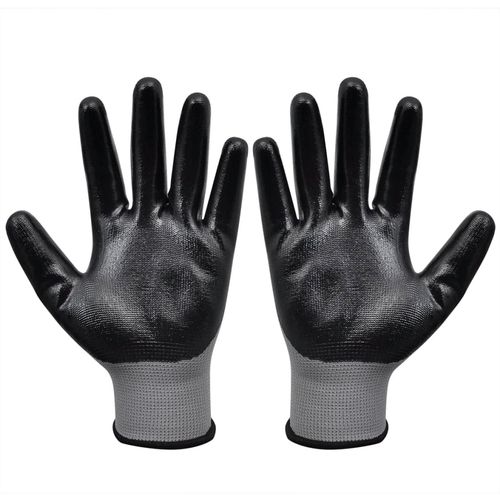 Radne rukavice Nitril 24 Para Sivo-Crne Veličina 9/ L slika 25