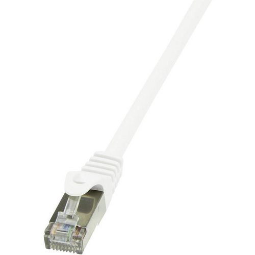 LogiLink CP2071S RJ45 mrežni kabel, Patch kabel cat 6 F/UTP 5.00 m bijela sa zaštitom za nosić 1 St. slika 1