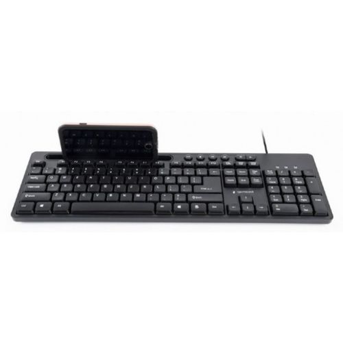 KB-UM-108 Gembird Multimedijalna tastatura US layout black USB sa drzacem za telefon A slika 2
