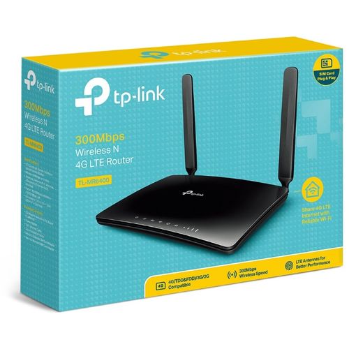 TP-LINK bežični ruter TL-MR6400 Wi-Fi N300 300Mbps 3G 4G SIM 1xWAN 3xLAN 2 interne 2 eksterne antene slika 3