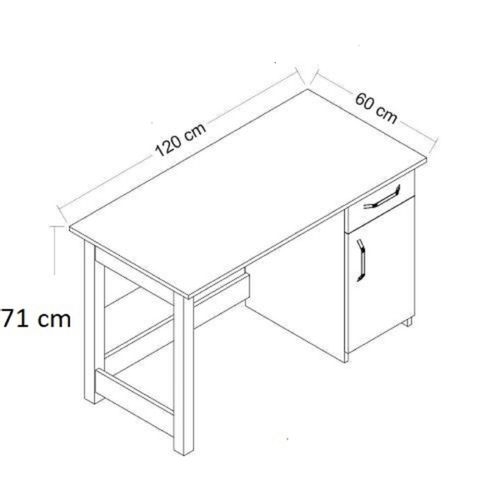 Saview White Oak Radni Sto u Beloj Boji slika 5