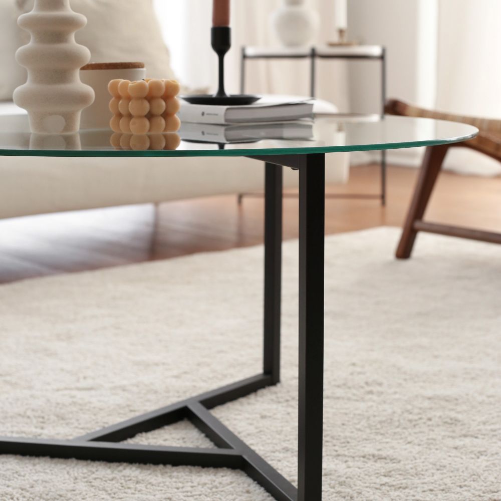 Stakleni stolić za kafu Trio S402 Transparent/Black slika 3
