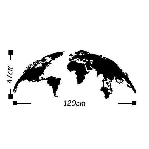 Wallity Metalna zidna dekoracija, World Map Medium slika 3