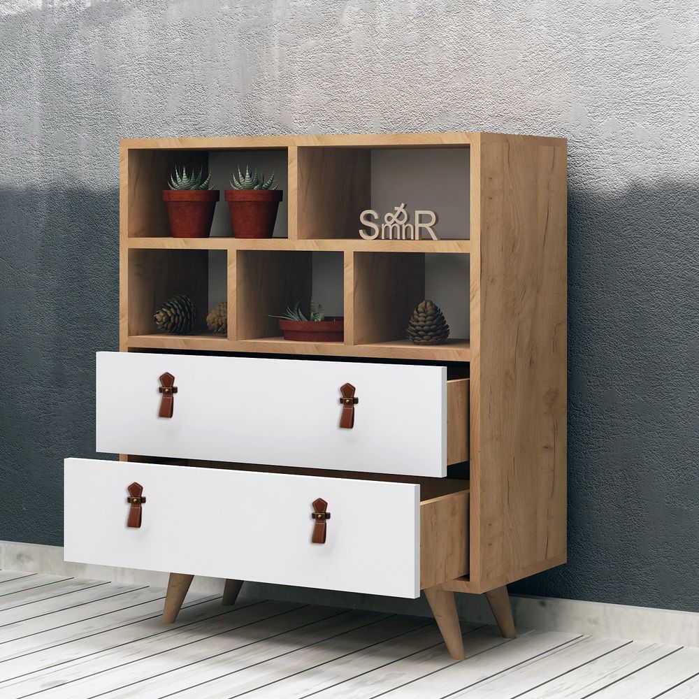 Beggu Oak Bijela Komoda slika 2