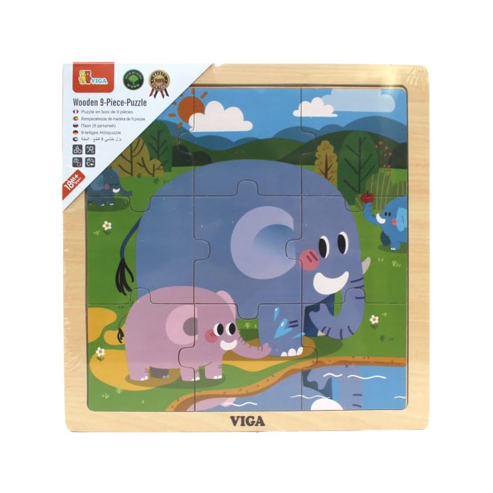 Viga Drvene puzzle slon, 9kom slika 1
