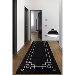 Kvadratni Tepih - Crni i Bijeli (100 x 300 cm)