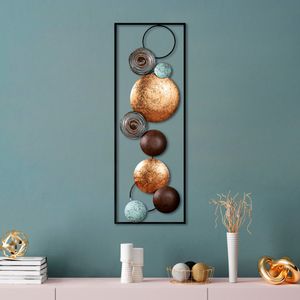 Wallity Textured - 7 Multicolor Decorative Metal Wall Accessory