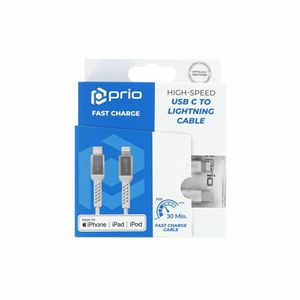 Prio Charge Sync USB C na Lightning kabel MFi certificiran 2 m bijele boje