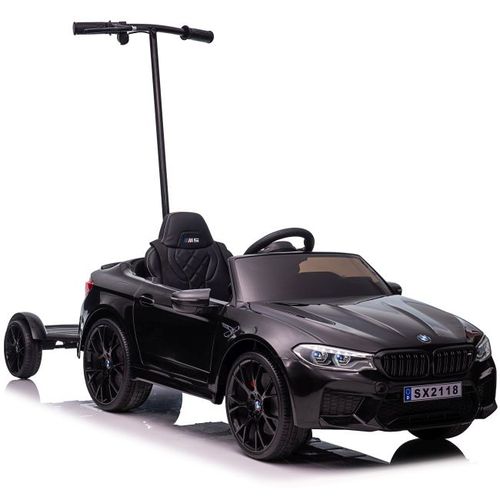 Licencirani auto na akumulator BMW M5 + platforma - crni/lakirani slika 1