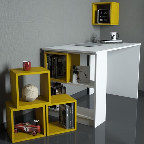 Box - White, Yellow White
Yellow Study Desk & Bookshelf slika 2