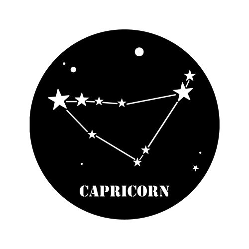 Wallity Metalna zidna dekoracija, Caprıcorn Horoscope - Black slika 2