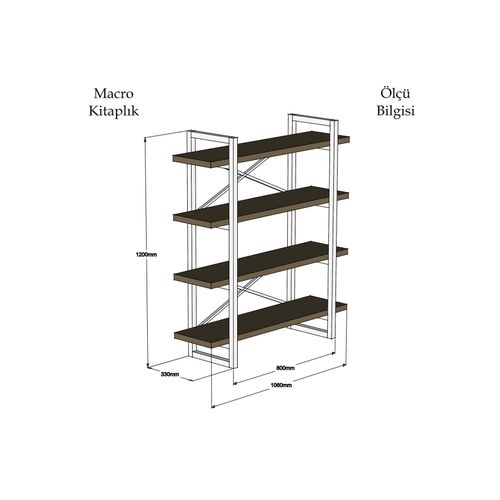 Woody Fashion Polica za knjige, Makro - Walnut slika 4