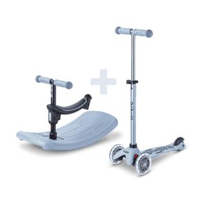 Micro Dječiji romobil Mini Deluxe Rock & Go LED Ocean Slate