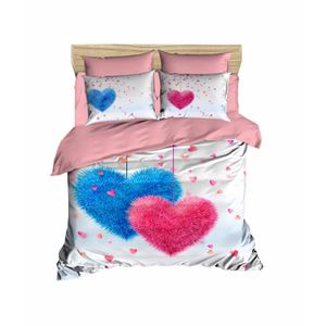 Set Pokrivača za Krevet 165 White Pink Blue Double