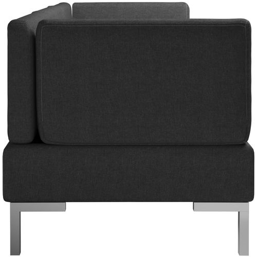 3-dijelni set sofa od tkanine crni slika 6