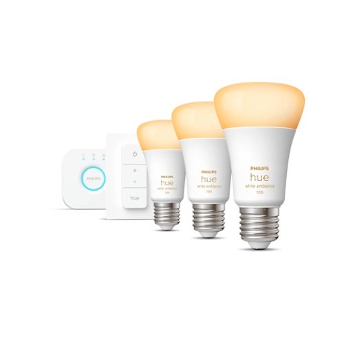 Pametna LED žarulja PHILIPS Hue Starter kit (3 žarulje E27, A60, 8W + dimmer + bridge) slika 1