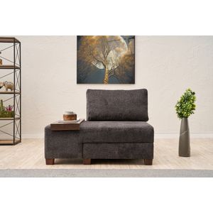 Perenna Chenille Ležaj-Sofa s Lijevim Kutom - Antracit 1-Sjedište