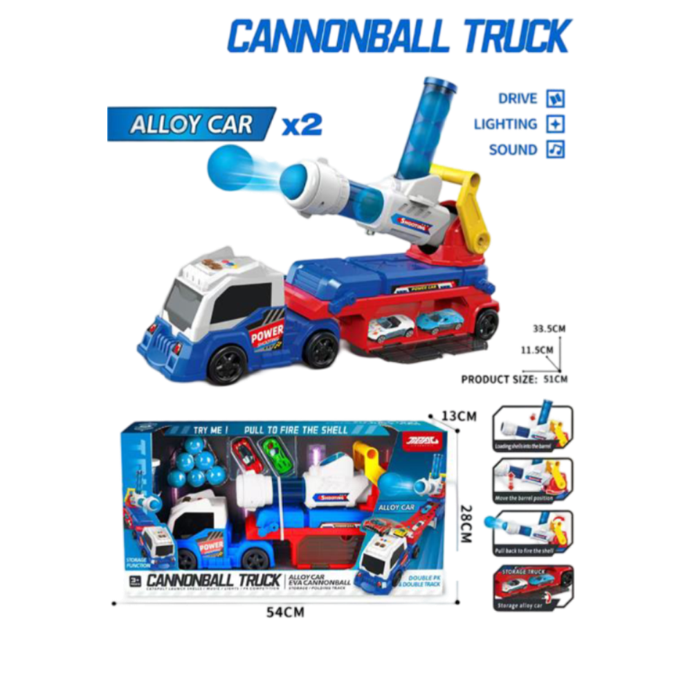 MKV795757 Cannonball Truck Kamion sa topom za loptice 51x11,5cm slika 1