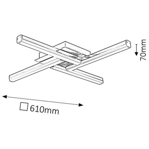 Rabalux antikonia plafonska lampa LED 4x6W hrom IP44 Kupatilska rasveta slika 3