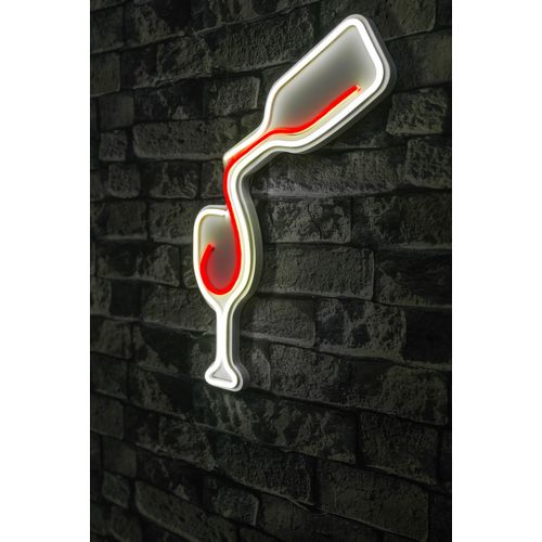 Wallity Ukrasna plastična LED rasvjeta, Wine - White, Red slika 1