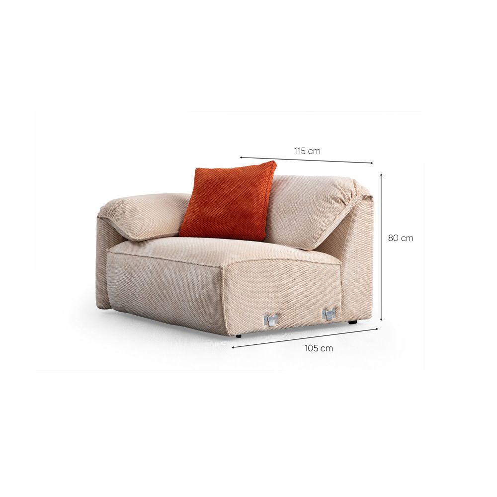 Ugaona sofa Flamingo Corner 5 (L1+O1+Chlr) - boja: krem slika 9