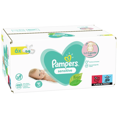 Pampers vlažne maramice Sensitive 6x80 kom slika 1