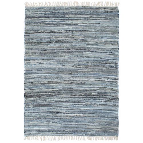 Ručno tkani tepih Chindi od trapera 120 x 170 cm plavi slika 1