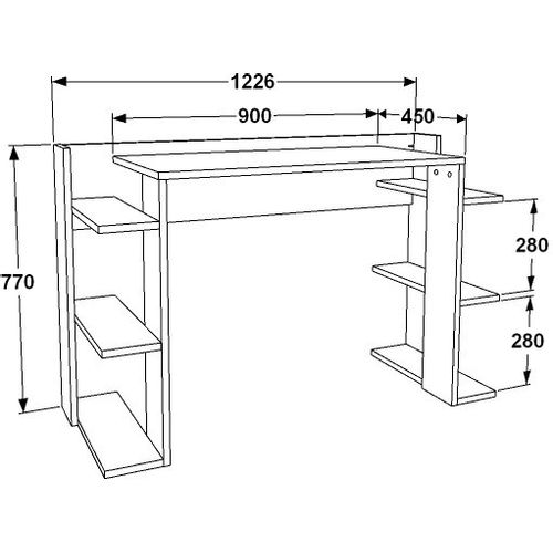 Çinar - White, Oak White
Oak Study Desk slika 5