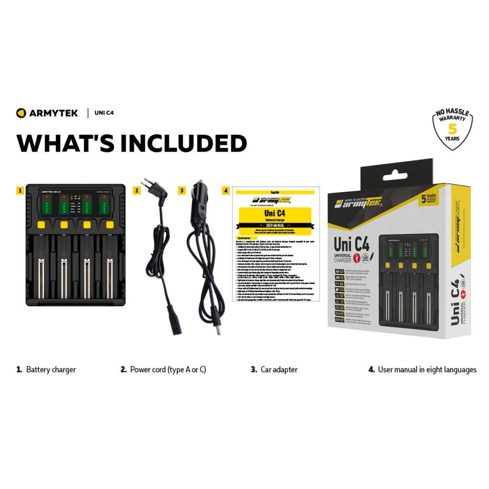 Armytek Univerzalni punjač za baterije UNI C4 slika 21