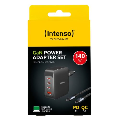 Intenso 140W GaN punjač s 3xUSB-C i 1xUSB-A priključcima te uključenim 2M 200W USB-C kabelom slika 8