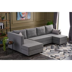 Atelier Del Sofa Kutna garnitura na razvlačenje, Sivo, Ece Panoramik - Grey