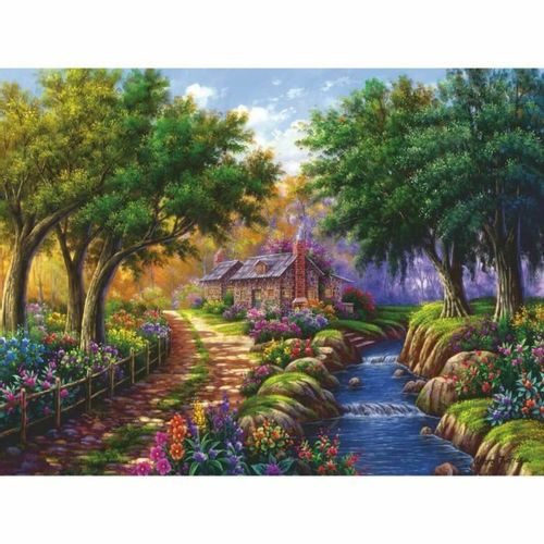 Puzzle Ravensburger Cottage By The River slika 2