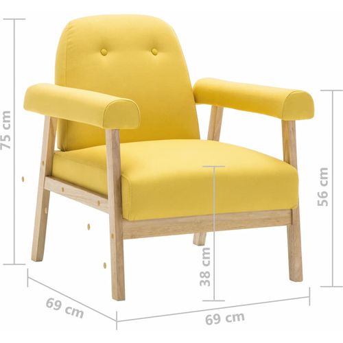 Fotelja od tkanine žuta slika 28