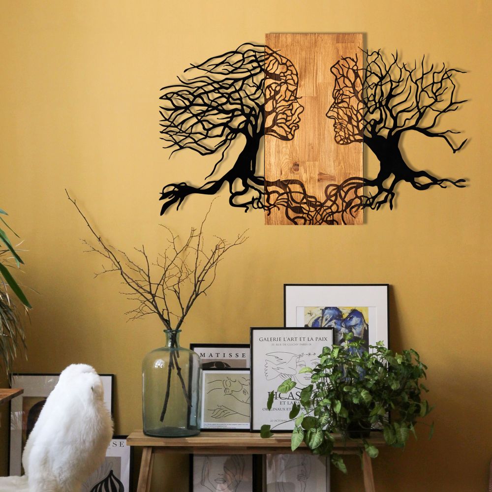 Tutku Black Walnut Ukrasni Drveni Zidni Dodatak slika 4