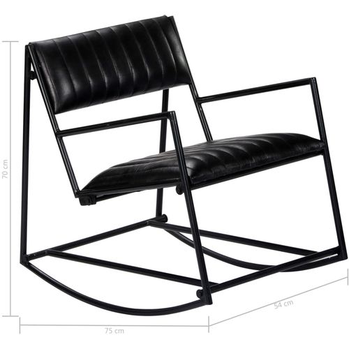 282905 Rocking Chair Black Real Leather slika 8