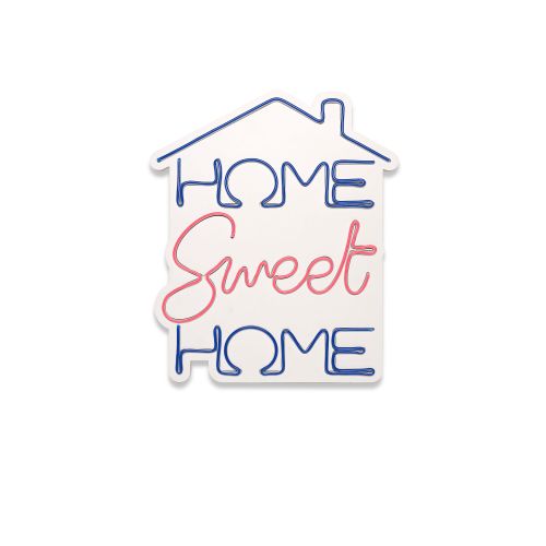 Wallity Ukrasna plastična LED rasvjeta, Home Sweet Home - Blue, Pink slika 4