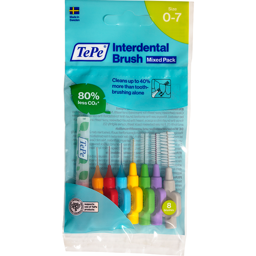 TePe Original Interdentalne četkice MIX vel. 0-7 / 0,4 - 0,8 mm - vrećica 8 kom slika 1