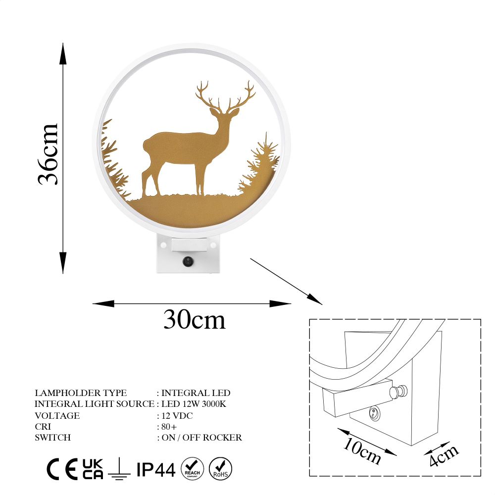 Zidna lampa XMAS31 u bijeloj boji od bijelog zlata slika 8