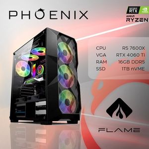Računalo Phoenix FLAME Y-560, AMD Ryzen 5 7600X, 16GB DDR5, NVMe SSD 1TB, RTX 4060 TI, NoOS