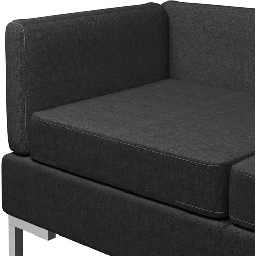 6-dijelni set sofa od tkanine crni slika 7