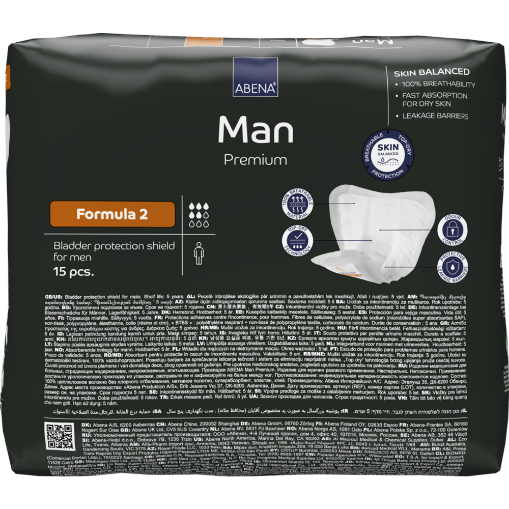 Abena Man Premium ulošci za muškarce Formula 2 15kom 23x29cm slika 2