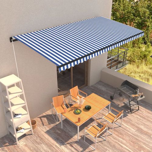 Tenda na ručno uvlačenje 600 x 300 cm plavo-bijela slika 29