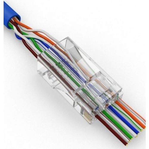 LC-PTF-01/100 CAT5 LAN UTP kategorije 5 EZ PROLAZNI KONEKTOR PNP88FZv2-R RJ45 (100 komada pakovanje) slika 1