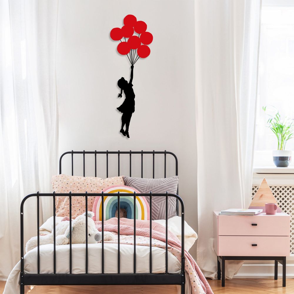 Banksy - 11 Crno-Crveni Dekorativni Metalni Zidni Ukras slika 4