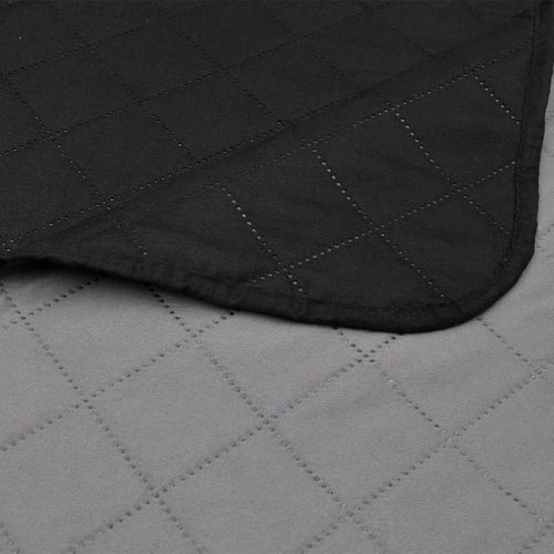 130884 Double-sided Quilted Bedspread Black/Grey 220 x 240 cm slika 24