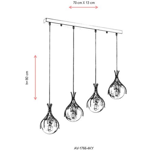 AV-1766-4KY Chrome Chandelier slika 4