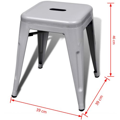 Složivi stolci 2 kom sivi metalni slika 25