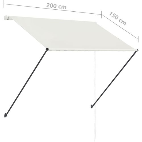 Tenda na uvlačenje s LED svjetlima 200 x 150 cm krem slika 17