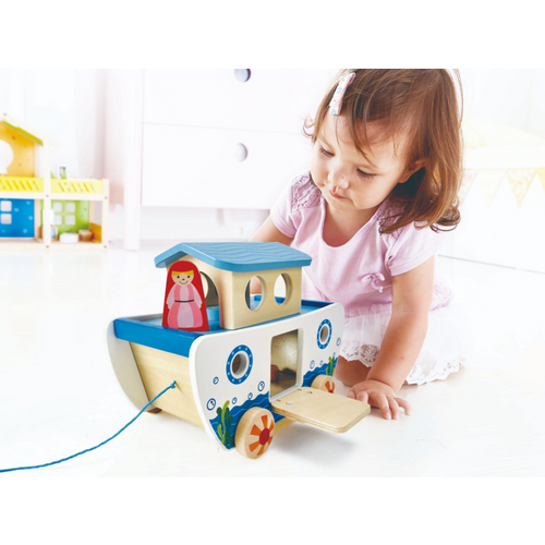 Hape Drvena igračka na povlačenje Pull Along Noah's Ark E8049A slika 8