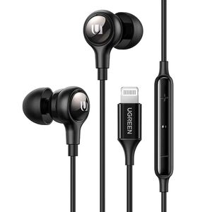 Ugreen - Stereo slušalice (30631) - In-Ear s MFI Lightning priključkom - crne